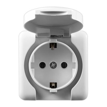 Priză Schuko cu capac de protecție, montaj aplicat pe perete