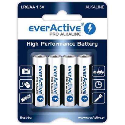 Set baterii alcaline AA (LR06) EverActive Pro Alkaline, 4 buc