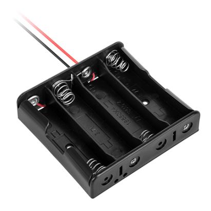 Suport pentru 4 acumulatori 18650 cu fire, contact metalic si montaj usor