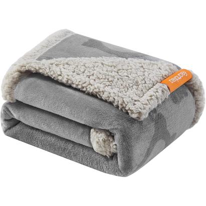 FEANDREA Patura impermeabila pentru caini si pisici, fleece dublu, 101x73 cm, gri Household NewTrend
