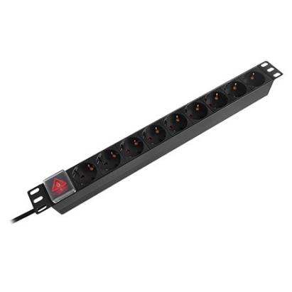 PDU rack 19 inch cu 9 prize, intrerupator ON/OFF, 16A, cablu 2 m Emtex