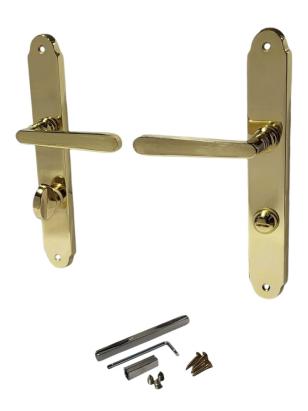 Set mânere pentru ușă Wien-2 WC 08/072/0,6, finisaj auriu lucios, stânga