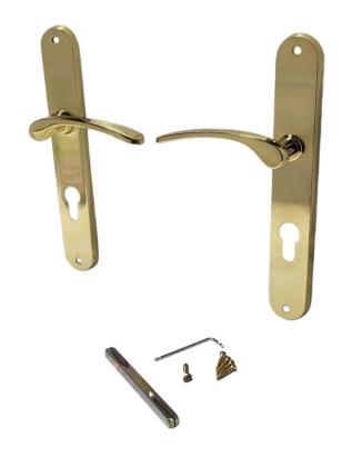 Set mânere ușă pe plăcuță Violetta PZ 72 mm, finisaj auriu (stânga)