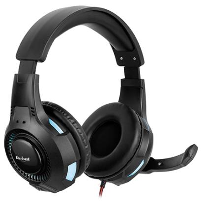 Căști gaming cu microfon Rebel GH-20, iluminare RGB, jack 3,5 mm + USB