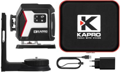 Laser 3D verde Kapro 933 Nucleo Green, 360° (1H+2V), IP54, Li-Ion