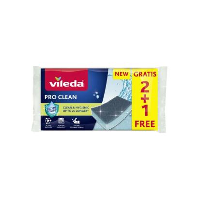 Bureți Vileda Pro Clean cu tehnologie enzimatică, pachet 2+1 buc