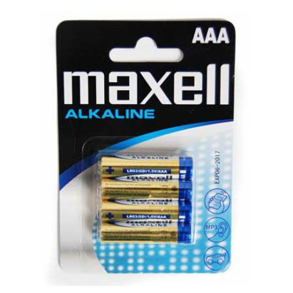 Baterii alcaline Maxell AAA LR03, set blister 4 bucăți pentru dispozitive