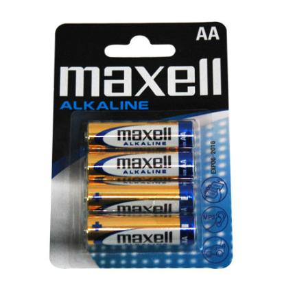 Baterii alcaline Maxell AA LR06, blister 4 bucăți pentru dispozitive uzuale