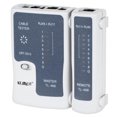 Tester cablu UTP RJ45/RJ11 Kemot TL-468 cu unitate remote pentru rețea