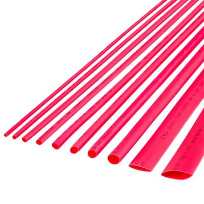Set 10 tuburi termocontractabile roșii 8 mm x 1 m, fără halogeni, CB-HFT