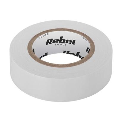 Bandă izolatoare albă Rebel 0,13 mm x 19 mm x 10 yd (9,15 m), rezistentă UV