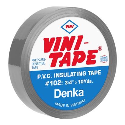 Bandă izolatoare PVC gri Vini Tape 0,15 mm, 19 mm x 10 yarzi (9,14 m)