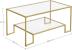 VASAGLE Masuta de cafea cu cadru din otel, suprafata din sticla calita, 100x55x45cm, auriu Household NewTrend