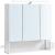 VASAGLE Dulap de baie de perete, 3 usi cu oglinda, compartiment deschis, 15x70x70cm, alb Household NewTrend
