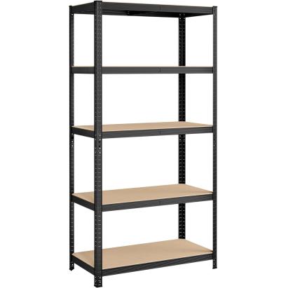 SONGMICS Raft de depozitare metalic, cu rafturi din PAL, 5 polite, max. 600 kg, 200x100x50cm, negru Household NewTrend