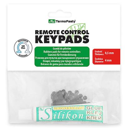 Kit membrană pentru telecomandă cu contacte conductive și adeziv siliconic