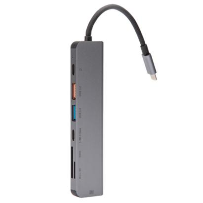 HUB 7 IN 1 USB-C PD 100W ALUMINIU PLATINET