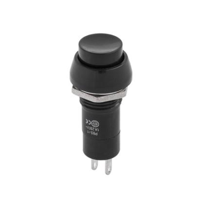 Întrerupător PBS-11A rotund cu buton, negru, 1A/230V pentru panou