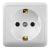 Priză simplă aplicată cu împământare, 16A/250V, albă