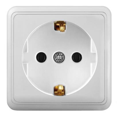 Priză simplă aplicată cu împământare, 16A/250V, albă