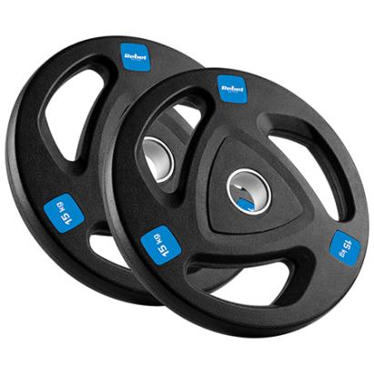 Set 2 discuri greutate 15 kg din fontă cauciucată, 51 mm, Rebel ACTI