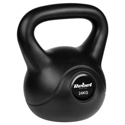 Kettlebell Rebel Active 24 kg, acoperire PVC, mâner ergonomic 5 cm