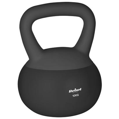 Kettlebell din vinil 10 kg Rebel Active pentru antrenament de forță acasă