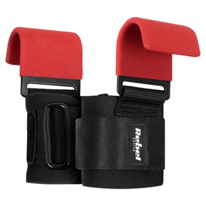 Set 2 cârlige pentru ridicare greutăți Rebel Active, cu prindere Velcro