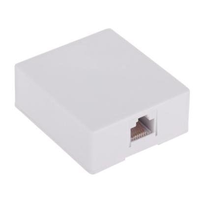 Priză rețea RJ45 8P8C pentru cablu Ethernet, montaj aparent, alb