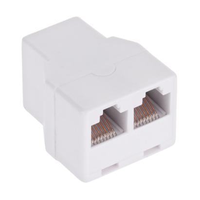 Adaptor RJ45 8P8C dublu mamă 2x mamă, alb, pentru cabluri de rețea