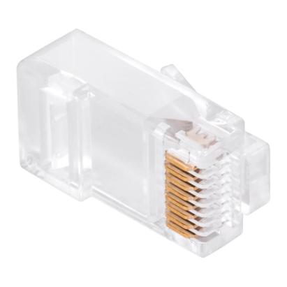Mufă RJ45 8P8C Cat 6E Pass Through pentru cablu cu conductor plin, set 100 buc