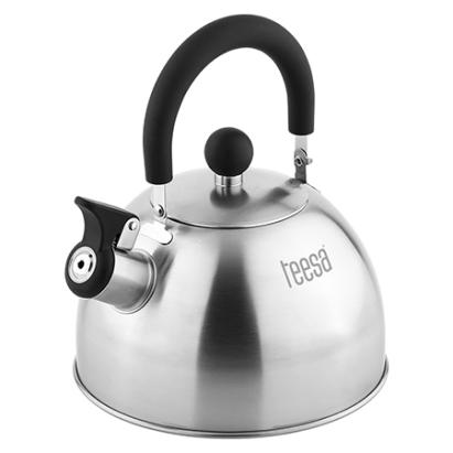 Ceainic cu fluier Teesa din inox satinat, 1,8 L, maner rece pliabil
