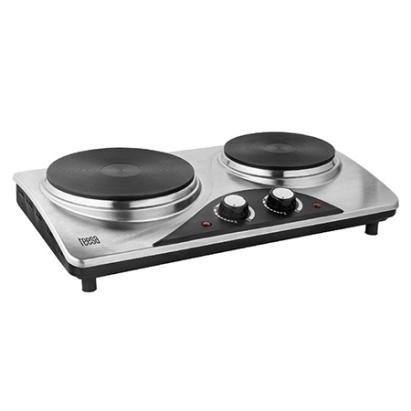 Plită electrică dublă Teesa 2500W cu plăci din fontă și carcasă inox