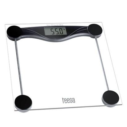 Cântar persoane Teesa din sticlă securizată, LCD, 180 kg, oprire automată