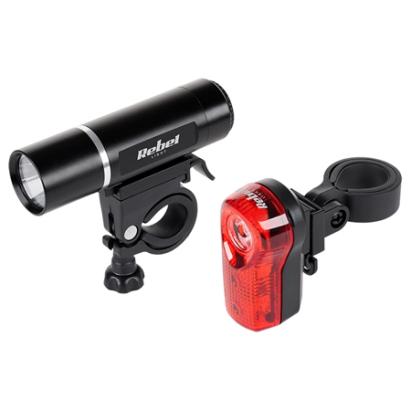 Set lumini bicicletă față-spate Rebel LED, rezistente la apă, 80/20 lm