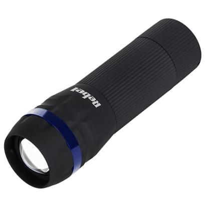 Lanternă LED Rebel 1W cu zoom, finisaj cauciucat, pentru uz zilnic