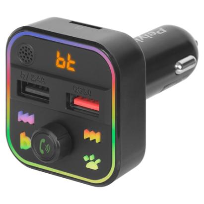 Modulator FM auto Bluetooth 5.3 cu 2x USB, QC 3.0, microSD și microfon