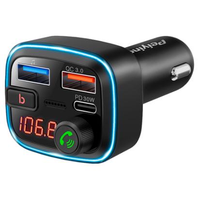 Modulator FM auto Bluetooth 5.3 cu USB-C PD, QC 3.0 și handsfree