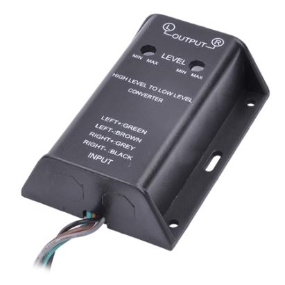 Convertor semnal RCA Hi-Low, 2 canale, cu reglaj nivel pe fiecare canal