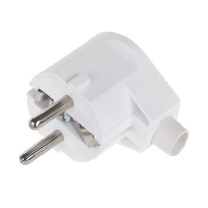 Ștecher Schuko 90° WT-20 alb, cu unghi drept pentru spații înguste