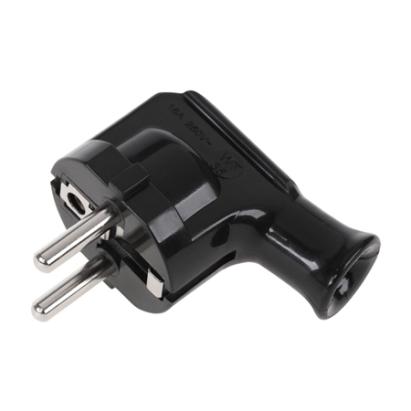 Ștecher Schuko 90° WT-35 negru pentru prize, conectare sigură