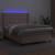Pat cu arcuri, cu saltea și LED cappuccino 140x190 cm piele eco GartenMobel Dekor