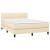 Pat box spring cu saltea, crem, 140x200 cm, textil GartenMobel Dekor