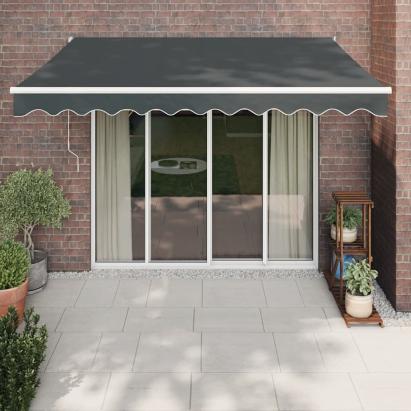 Copertină retractabilă, antracit, 3x2,5 m, textil și aluminiu GartenMobel Dekor