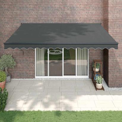 Copertină retractabilă automată, antracit, 4x3 m GartenMobel Dekor