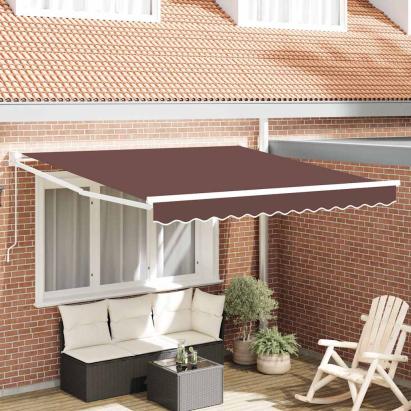 Copertină retractabilă manual, maro, 300x250 cm GartenMobel Dekor