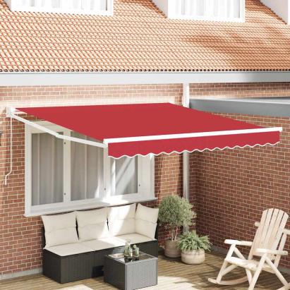 Cortina Retractabilă Roșu 350 x 250 cm Poliester și Aluminiu GartenMobel Dekor