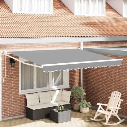 Cortina Retractabilă Manual Alb 300 x 250 cm Aluminiu GartenMobel Dekor
