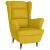 Fotoliu cu spătar cu aripi, cu taburet, galben muștar, catifea GartenMobel Dekor