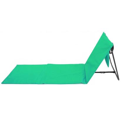 Sezlong de plaja pliabil, spatar cu cadru metalic, reglabil, 150x47x48 cm, verde Household NewTrend